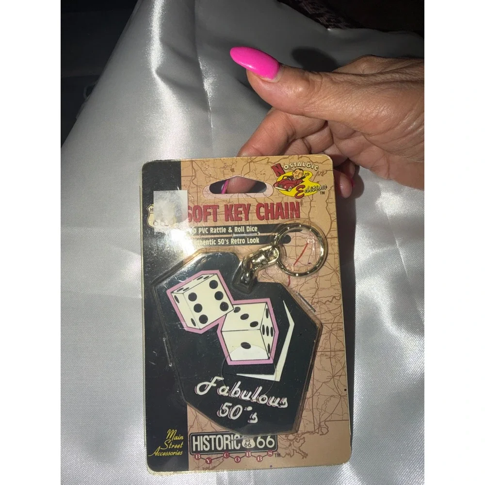 Historic Route 66 Fabulous 50s Dice Keychain Nostalgic Edition 35535 NEW